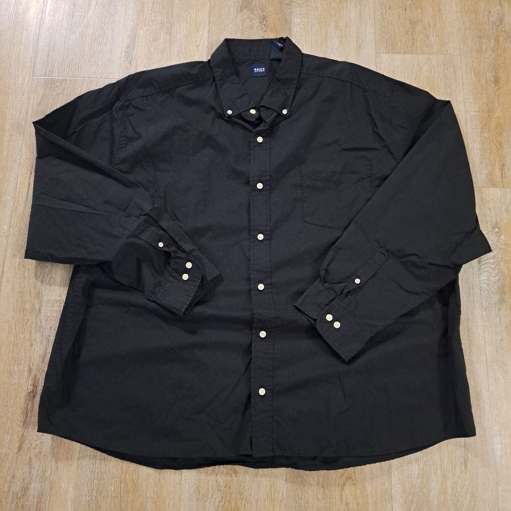 Basic Editions Classic Black Button-Down Shirt Long Sleeve Men's Size 3X